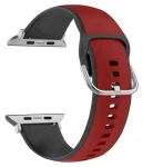 Beline Silico Leather červeno-černá / Řemínek / Silikon/eko-kůže / Pro Apple Watch 1-9/SE/SE2 / 38/40/41 mm