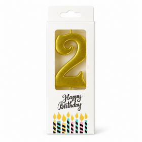 Cake star Dortová svíčka LUXE zlatá č.2