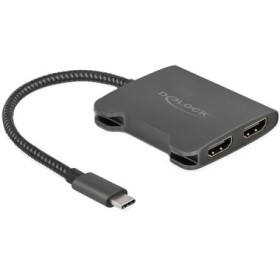 Delock Rozbočovač USB C na 2 x HDMI 0.15m černá (87778)