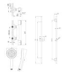 Kielle - Oudee Sprchový set s termostatickou baterií, tyčí, hadicí a sprchovou hlavicí EcoSpare, chrom 20602SNT40