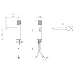 SAPHO - ULTRATAP stojánková umyvadlová baterie střední, černá mat/chrom UT004TBC
