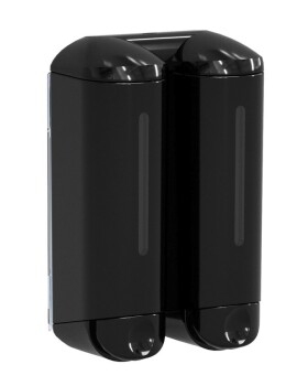 SAPHO - SHOWER MEDIUM dvojitý dávkovač tekutého mýdla, 2x250ml, černá A94803