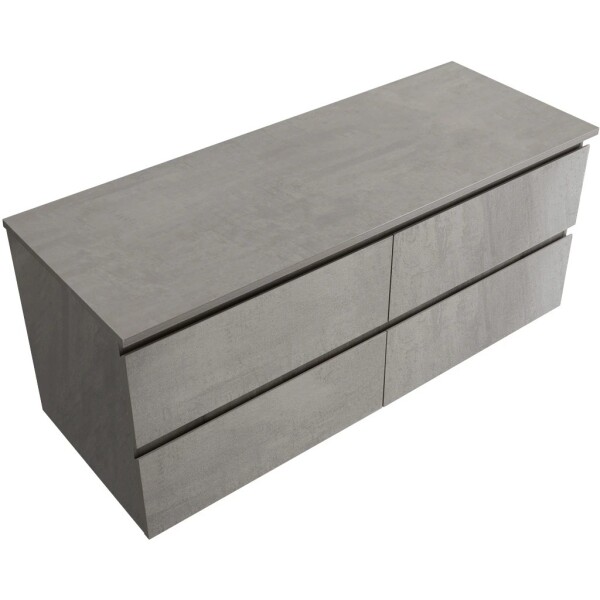 CERANO Koupelnová skříňka Carole + deska pod umyvadlo Navira Slim - 18 mm - betonově šedá - 120x49,8x46 cm