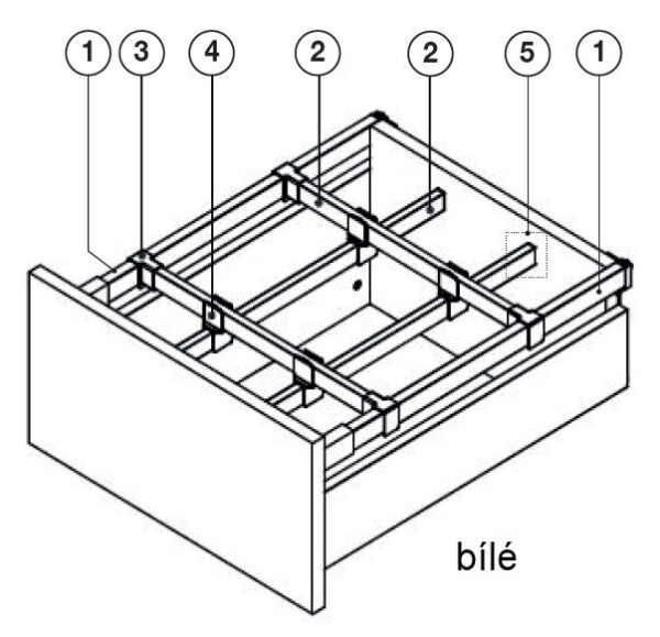 Strong StrongMax vnitřní dělení bílé :: úchyt profilu (359366)