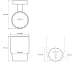 SAPHO - X-ROUND WHITE sklenka, mléčné sklo, bílá mat XR903W