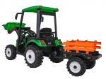 Mamido Dětský elektrický traktor MEGA D68 24V s přívěsem zelený