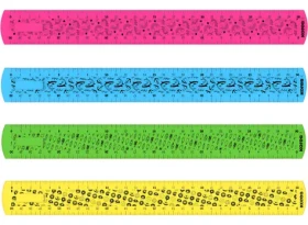 Kores Ohebné pravítko 30cm (mix) / Pravítko / Nezlomitelné / Řádkování 0,5 a 1 cm / 1 ks (UL84931)