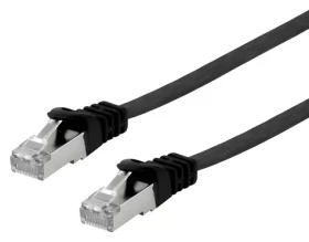 Equip Cat6a černá / Patch kabel / Plochý / U/FTP / 0,5 m / LSZH (607697)