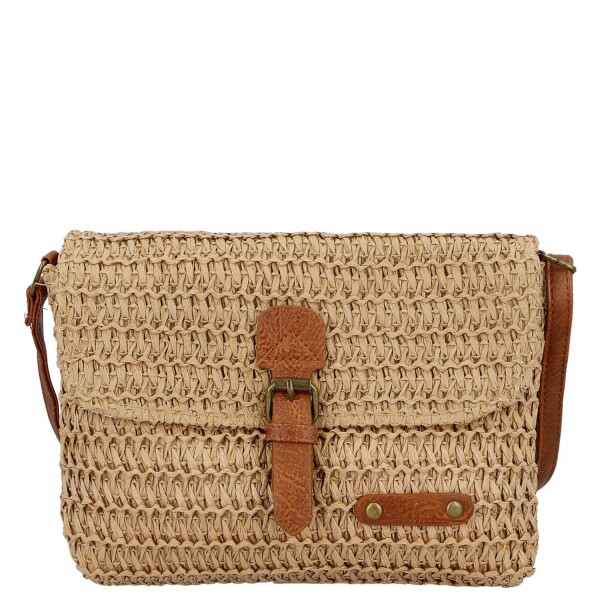 Dámská pletená crossbody kabelka Olive Boho, tmavě béžová