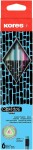 Kores Kores, 92813, sada ergonomických grafitových tužek, HB, 6 ks