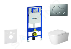 GEBERIT - Duofix Modul pro závěsné WC s tlačítkem Sigma01, matný chrom + Duravit ME by Starck - WC a sedátko, Rimless, SoftClose 111.300.00.5 NM3