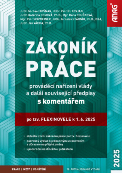 Zákoník práce, prováděcí nařízení vlády a další související předpisy s komentářem po tzv. flexinovele k 1. 6. 2025 - Petr Bukovjan, Petr Schweiner, Mg