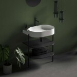 RAVAK - Yard Umyvadlo 61x50 cm, bez přepadu, otvor pro baterii, bílá XJX01260002