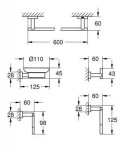 GROHE - Essentials Cube Sada doplňků do koupelny 5 v 1, chrom 40758001