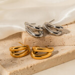 ELENYS Twist Gold – pozlacené náušnice 18K žluté zlato