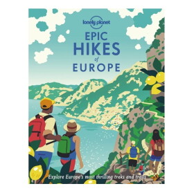 Kniha Epic Hikes of Europe, modrá barva, papír