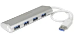 StarTech USB Hub 4 porty stříbrná / USB hub / USB 3.0 / 4x USB-A / hliníkové tělo (ST43004UA)