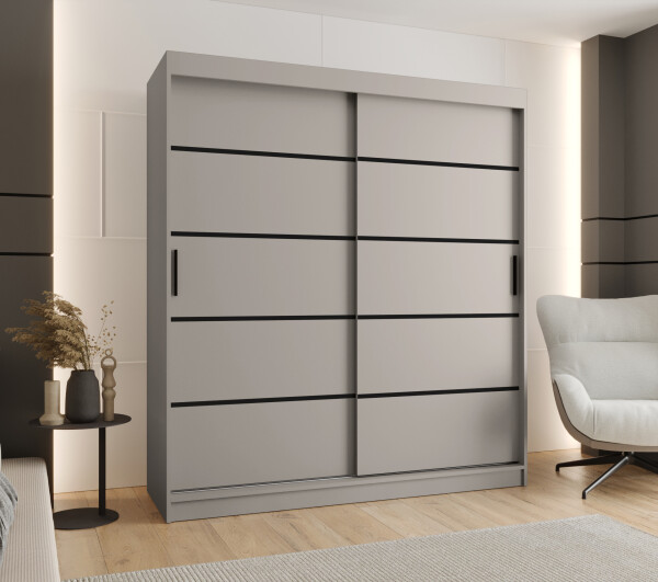 Šatní skříň Abi Rubino V1 Rozměry: 180 cm, Barva korpusu + barva dveří: Kašmír