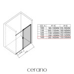 CERANO - Sprchový kout Santoro - pravá - 6 mm - černá matná, mléčné sklo - 140x80 - posuvný CER-665794