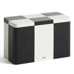 HAY Plechová dóza Tin Medium Black/Off-white, černá barva, bílá barva, kov