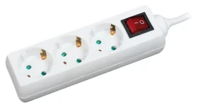 LogiLink prodlužovací kabel s vypínačem bílá / Zásuvkový blok / 3 zásuvky / 1,4 m / 16 A (LPS206)