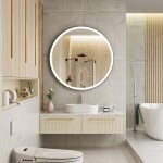 Erga Olivia, kulaté LED zrcadlo 100cm, černý kovový rám, 2300 lm, 6500K, přední osvětlení, ERG-V01-202-1010-BK