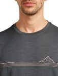 Pánské merino triko s krátkým rukávem ICEBREAKER Mens 150 Tech Lite SS Tee Range Stripes, Obsidian velikost: S