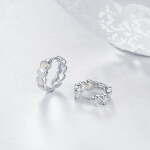 LUNICA Stříbrné kroužky BÍLÉ OPÁLOVÉ SRDÍČKA 0805