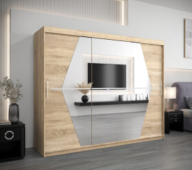 Šatní skříň Abi Bo Barva korpusu: Dub Sonoma, Rozměry: 250 cm, Dveře: Dub sonoma