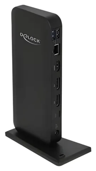 DeLock 87746 černá / Dokovací stanice / USB-C host / 2x DP + HDMI / 3x USB-A + 2x USB-C / LAN / PD 85W (87746)