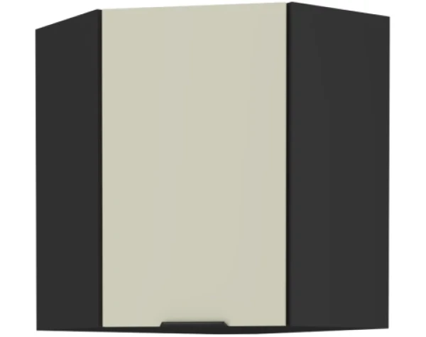 Horní rohová kuchyňská skříňka Arona, 60/60 cm, kašmírová/černá
