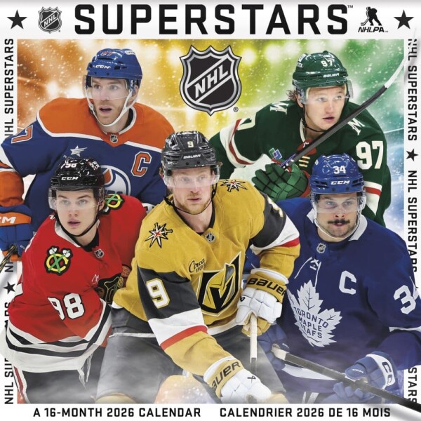 JF Turner Kalendář Superstar NHL 2026 Wall Calendar