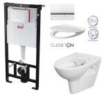 ALCADRAIN Sádromodul - předstěnový instalační systém s bílým/ chrom tlačítkem M1720-1 + WC CERSANIT CLEANON PARVA + SEDÁTKO AM101/1120 M1720-1 PA2