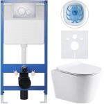 CERANO Kompletní podomítkový WC set Lite/Carlito - bílá lesklá - WC tlačítko Duo, chrom - předstěnová instalace - 48,5x36,5 cm