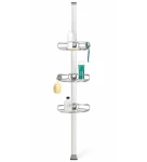 Simplehuman Rohová tyč s nastavitelnými poličkami do sprchy / nerez / hliník/ 152 -243cm (BT1109DC)