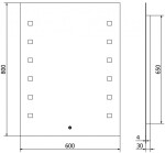 MEXEN - Ner zrcadlo s osvětlením 60 x 80 cm, LED 600 9809-060-080-611-00