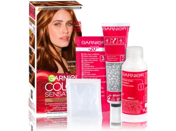 Garnier Color Sensation Permanentní barva na vlasy 6.35 zlatá mahagonová, 60+40+10ml