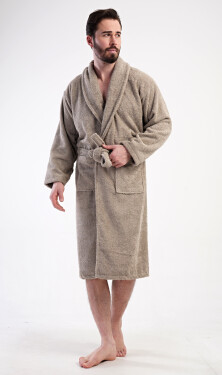 Pánský župan se šálovým límcem Oskar Béžová - Vienetta béžová XL
