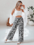 Dámské kalhoty ze široké látky TROPICAL SUN černé FashionStreet UY2634 XL