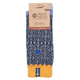 Charm Scandinavian Vlněné ponožky Blue/Orange no. 45 modrá barva, textil