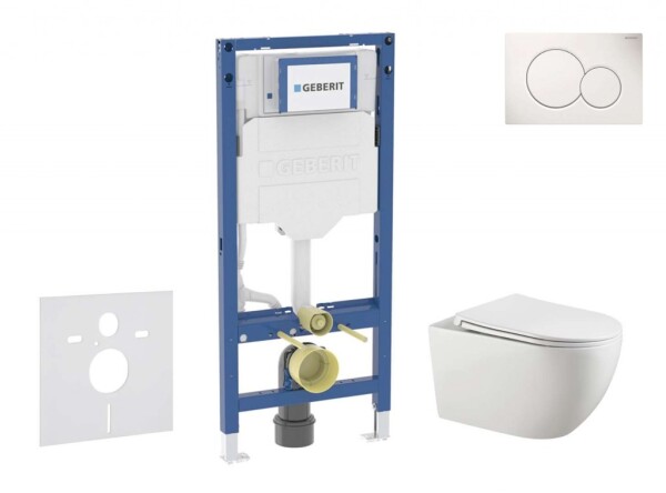 GEBERIT - Duofix Set předstěnové instalace, klozetu Gaia a sedátka softclose, tlačítko Sigma01, alpská bílá SANI11CA3121B