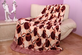 Krémová deka se béžovo - bordó vzorem Šířka: 160 cm | Délka: 200 cm