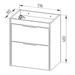 Mereo Vigo, koupelnová skříňka s keramickým umyvadlem 61 cm, bílá CN311