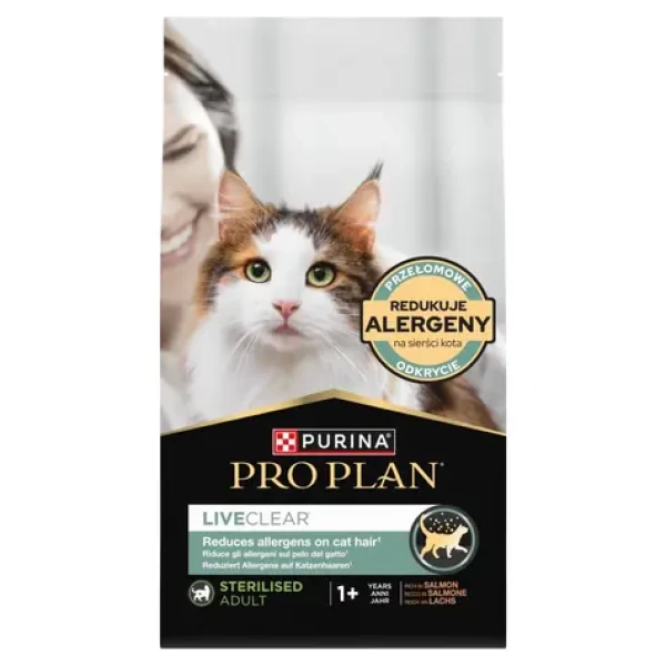 Purina Pro Plan Liveclear Sterilised Adult Lososová 1.4 kg / Granule pro kočky / pro kastrované (7613287232700)