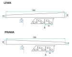 REA - Spádová lišta pravá, 100cm zlatá REA-K3215