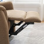 Relaxační křeslo, manuální ovládání, hnědá látka