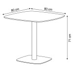 Jídelní stůl 80x80cm, mdf DT-X7117 WT
