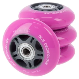 NILS Extreme PU 72x24mm ABEC 7 PU kolečka s ložisky růžové (5907695535891)