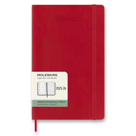 18měsíční diář Moleskine 2025-26 - měkké desky, L, týdenní - červený