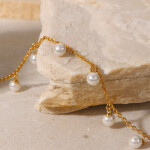 ELENYS Pearl Drop – pozlacený náramek 18K žluté zlato Délka náramku: 18,5+6 cm / max. 24,5 cm